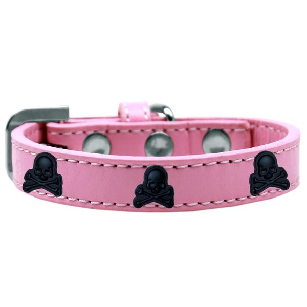 Mirage Pet Products Skull Widget Dog CollarLight Pink Size 10 631-27 LPK10